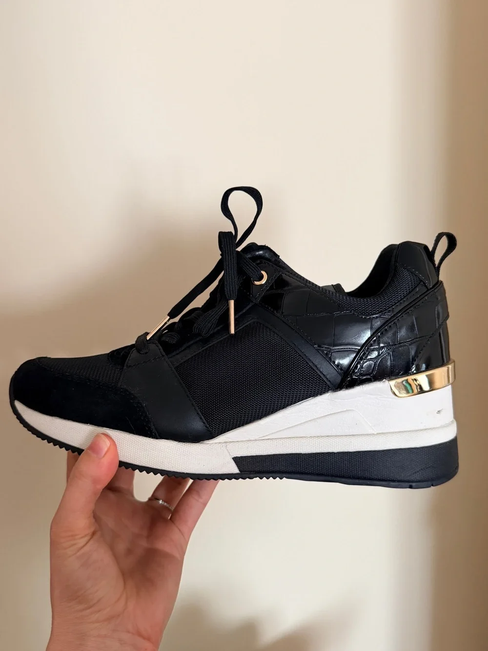 Michael Kors Black and Gold Women's Fashion Sneakers
